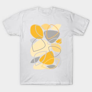 Mid Century Modern Abstract 23 Grey, Yellow T-Shirt